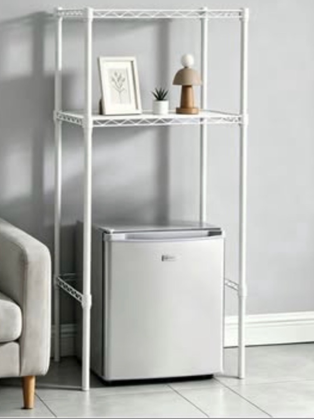 Mini frig shelve rack - White
